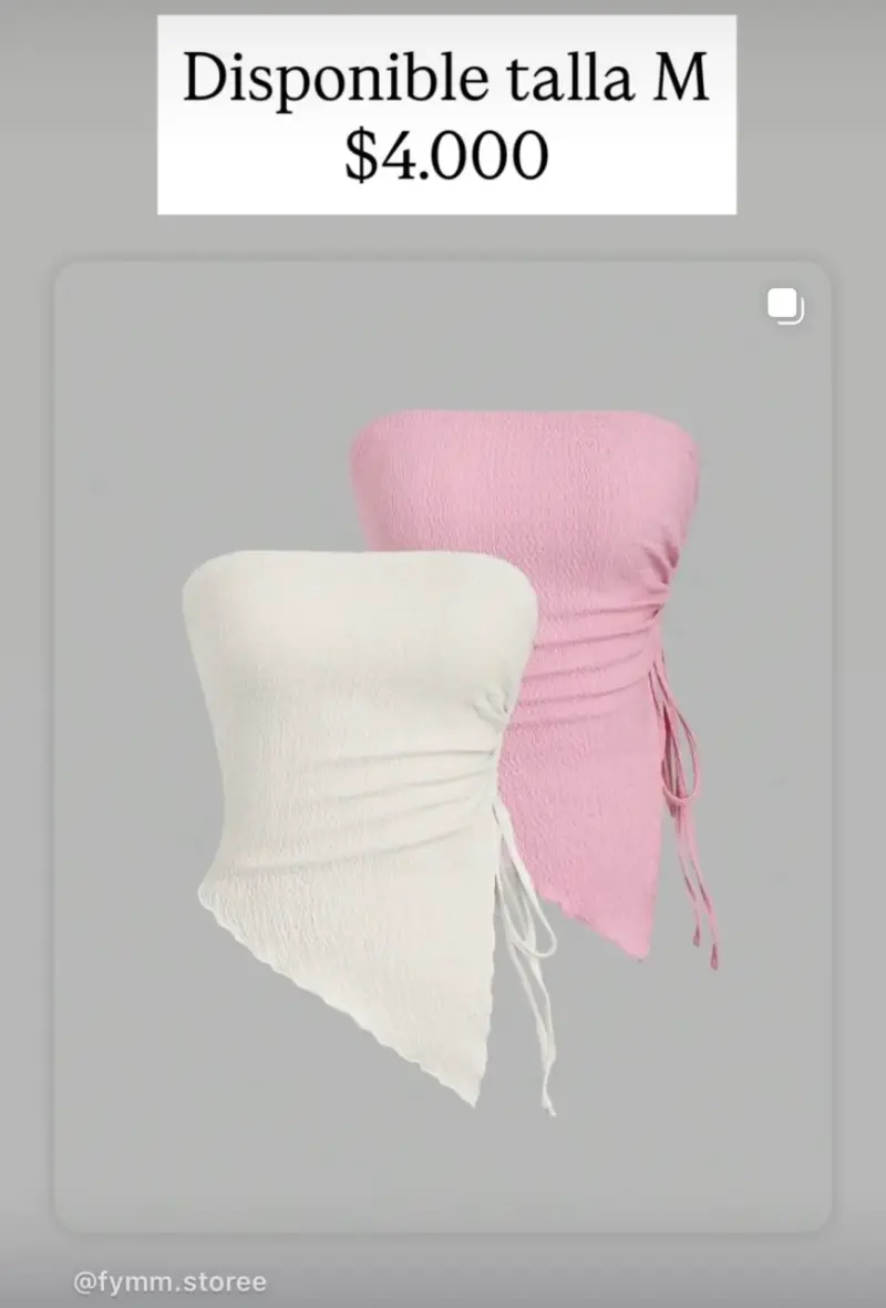 Top bandeau en colores pastel talla M