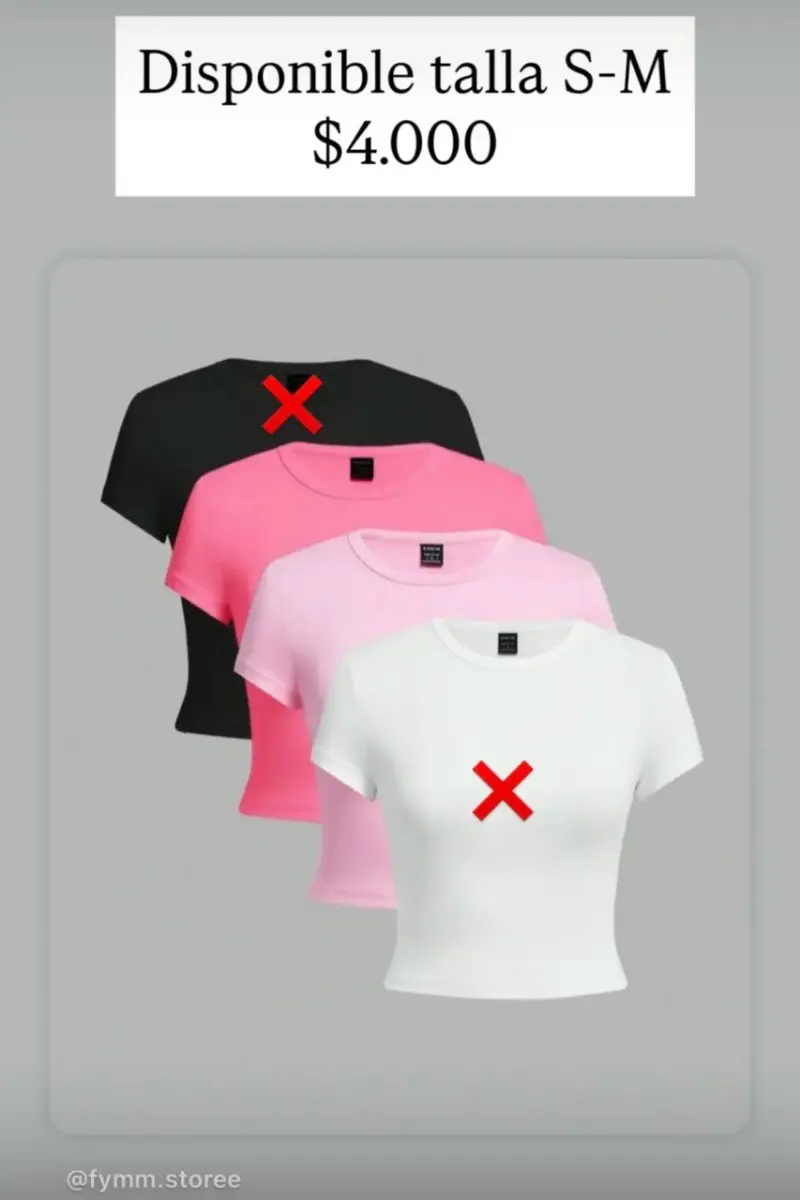 Poleras de algodón en varios colores