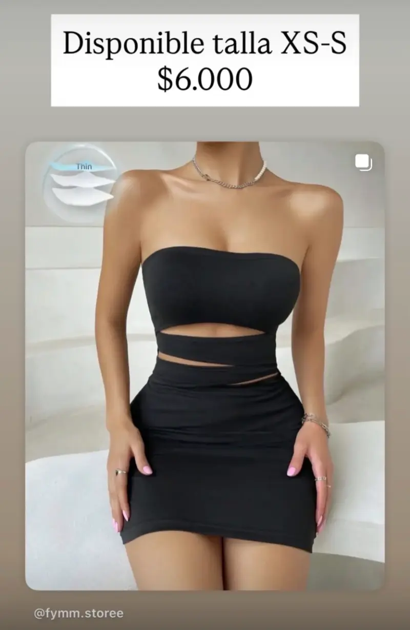 Vestido negro ajustado con diseño cut-out