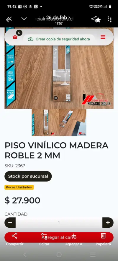 Piso Vinílico Madera Roble 2 mm - miniatura 1