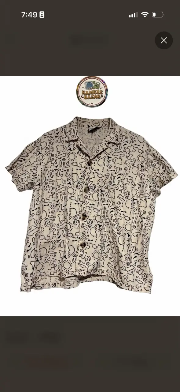 Camisa Vintage Ilustrada Chico's Design — Talla S/ - 1