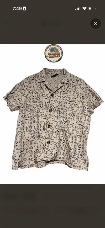 Camisa Vintage Ilustrada Chico's Design — Talla S/ - miniatura 1