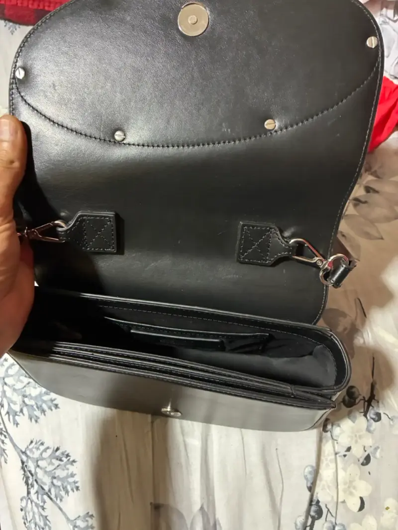 Cartera de cuero negra Diesel con logo - 3