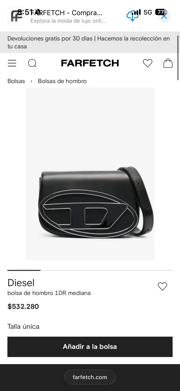 Cartera de cuero negra Diesel con logo - 6