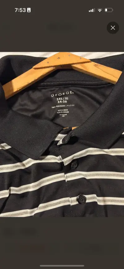 Polera Polo George Rayada Hombre Talla 3XG / 54-56 - miniatura 2