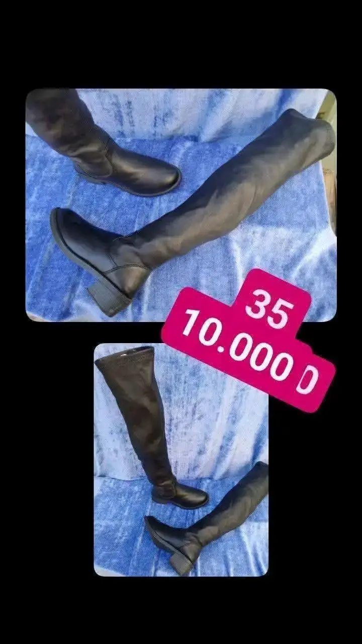 Botas largas de gamuza color beige talla 37 - 4