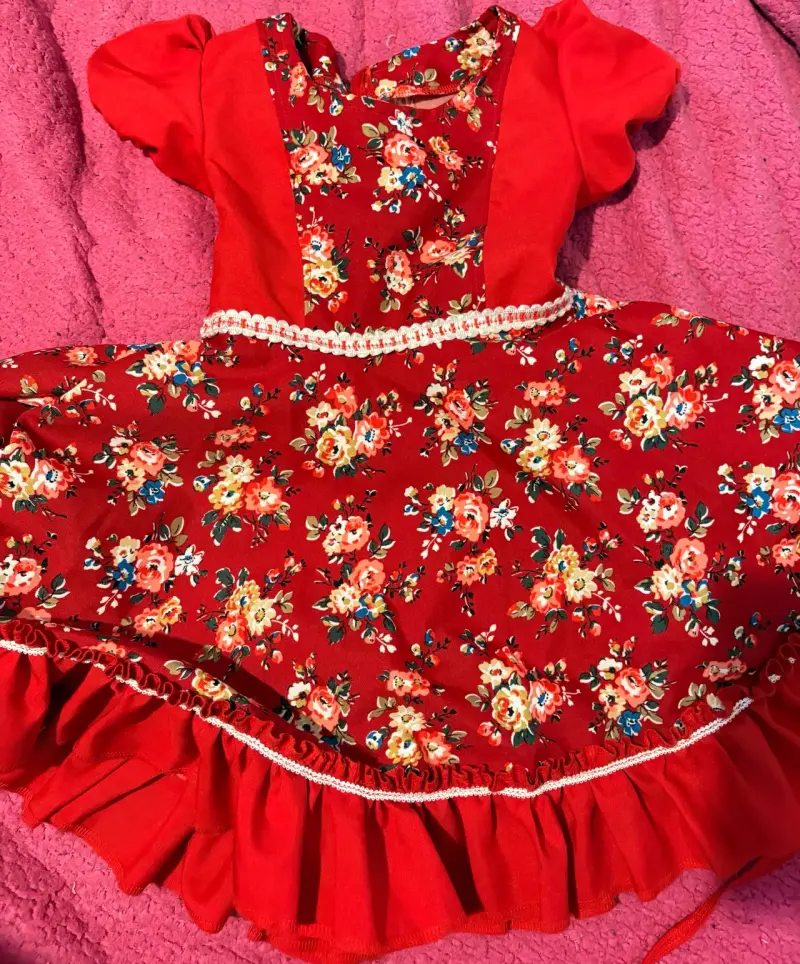 Vestido huasa/chinita para niña talla 6 años - 1