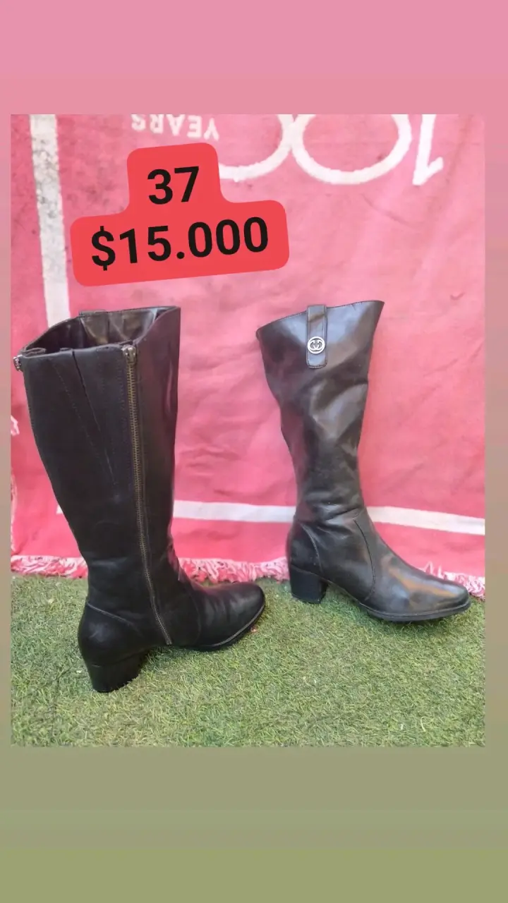 Botas negras de tacón alto talla 37 - 4