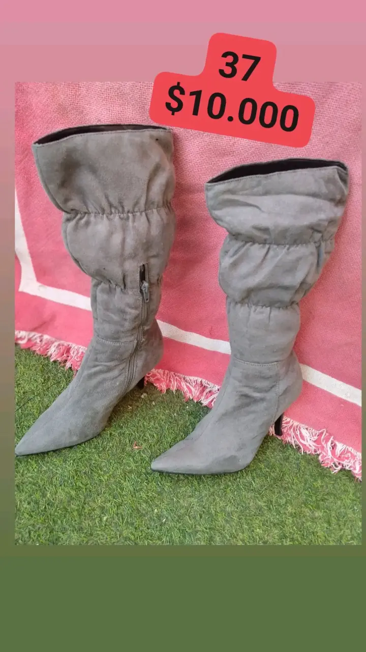 Botas negras de tacón alto talla 37 - 5