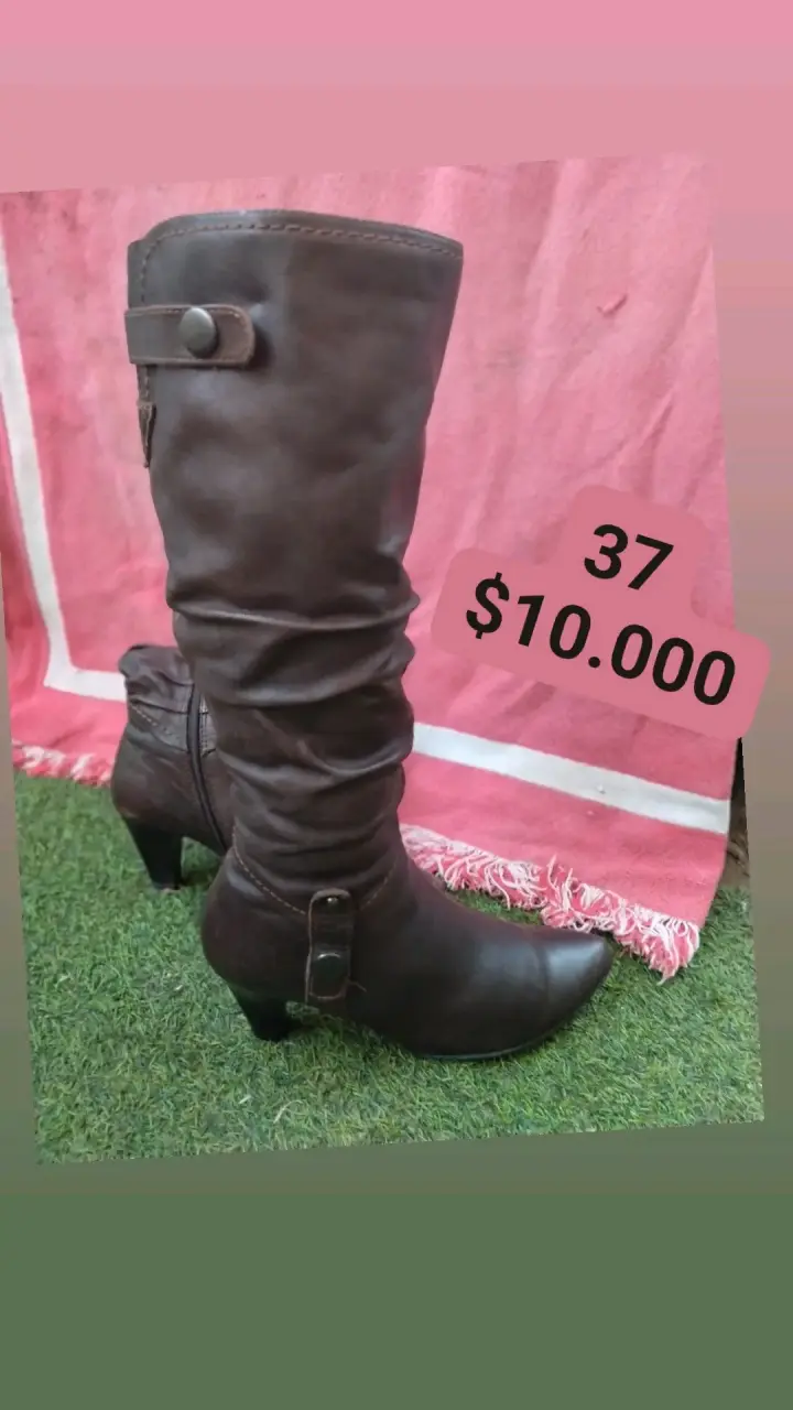 Botas negras de tacón alto talla 37 - 6