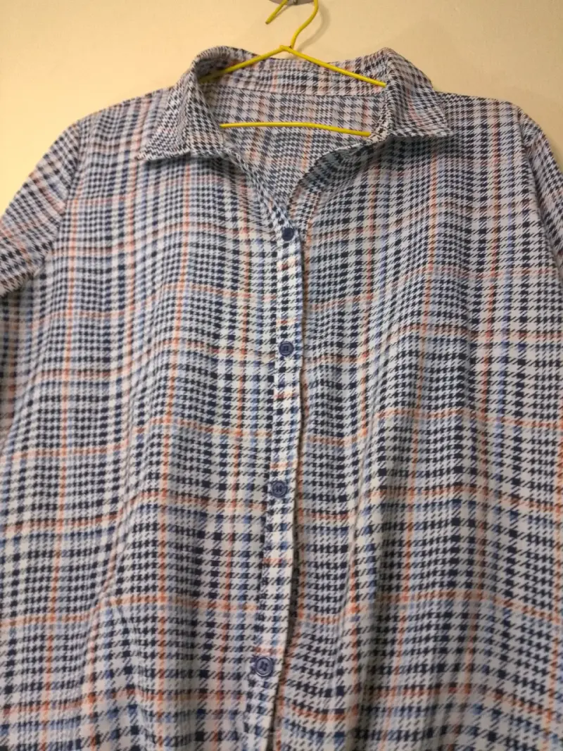 Blusa de cuadros con lazo en la cintura - 2