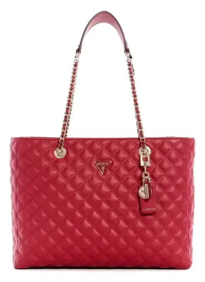 Bolso de mano rojo Guess con diseño acolchado - miniatura 1