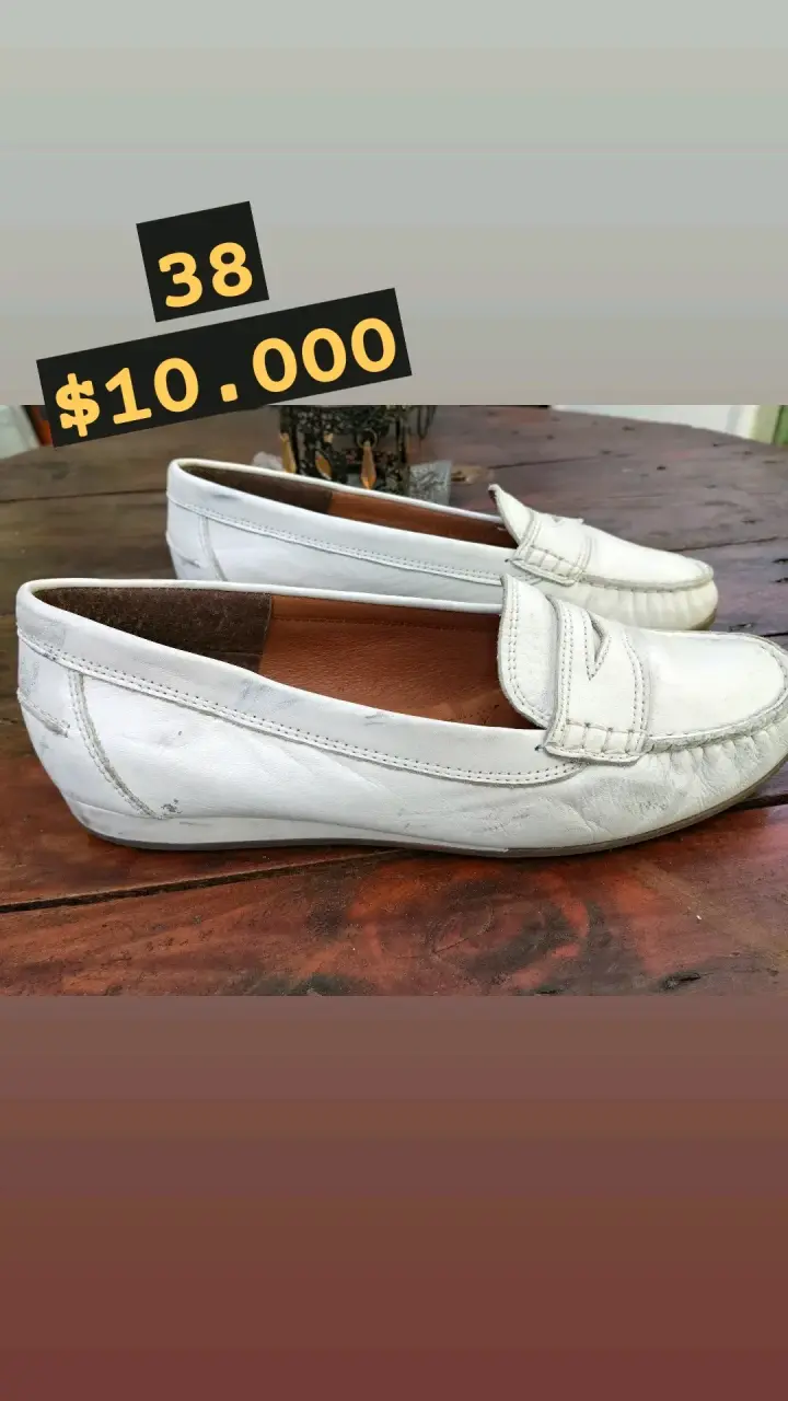 Zapatos de mujer talla 38 blancos usados - 1