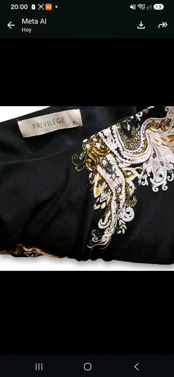 Vestido estampada negra Privilege talla XL - 2