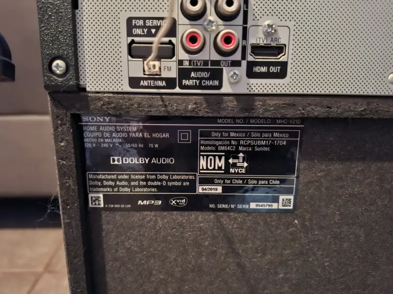Parlante Sony MHC-V21D con Bluetooth - 4