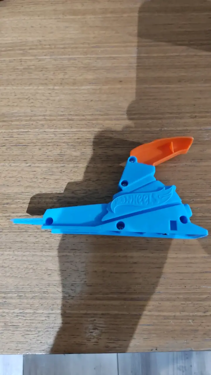 Lanzador de autos Hot Wheels azul y naranja - 1