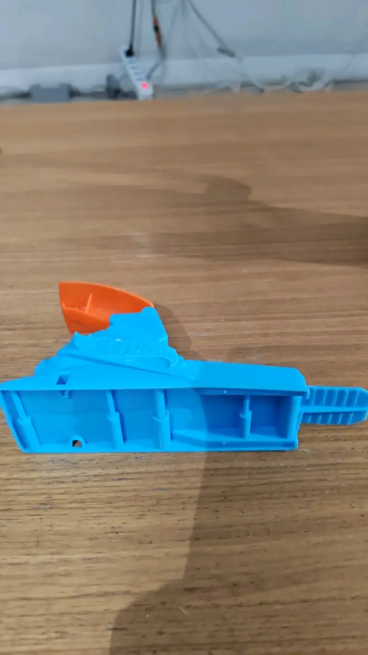 Lanzador de autos Hot Wheels azul y naranja - 3