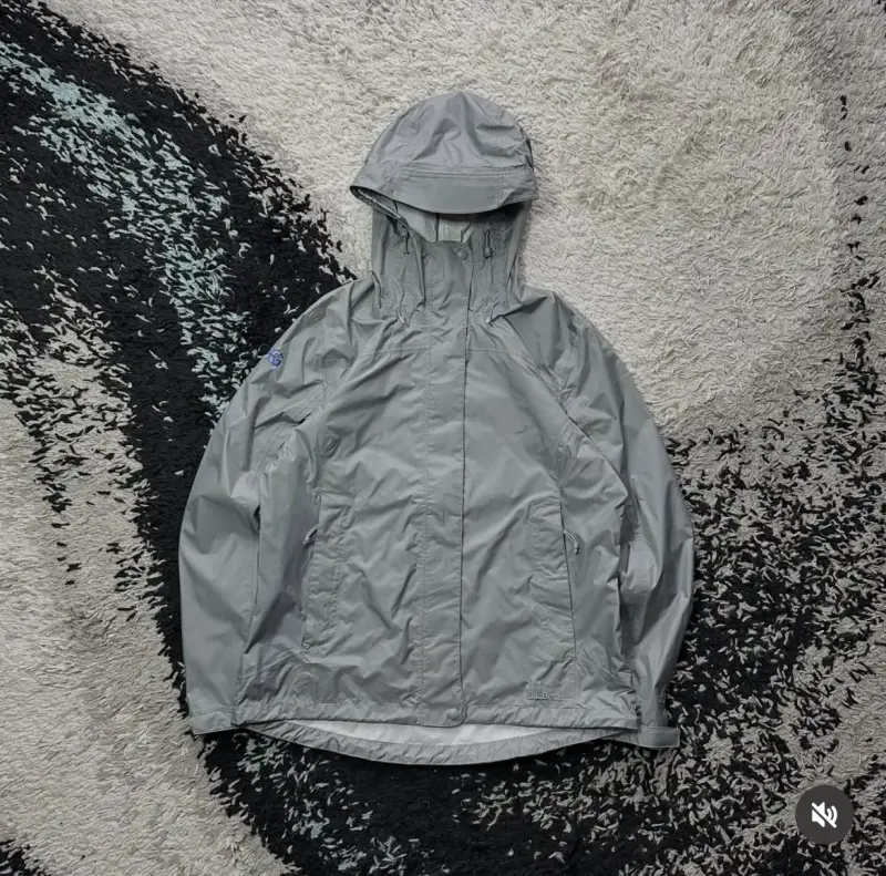 Chaqueta Impermeable Gris L.L.Bean con Capucha - 1