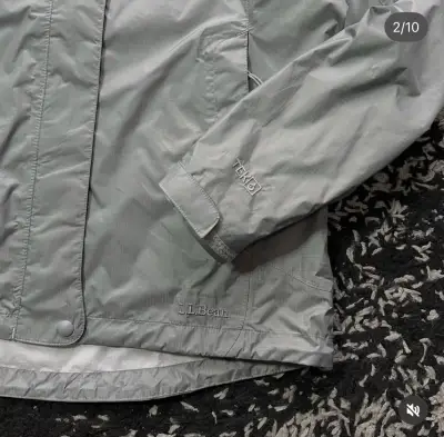 Chaqueta Impermeable Gris L.L.Bean con Capucha - miniatura 2