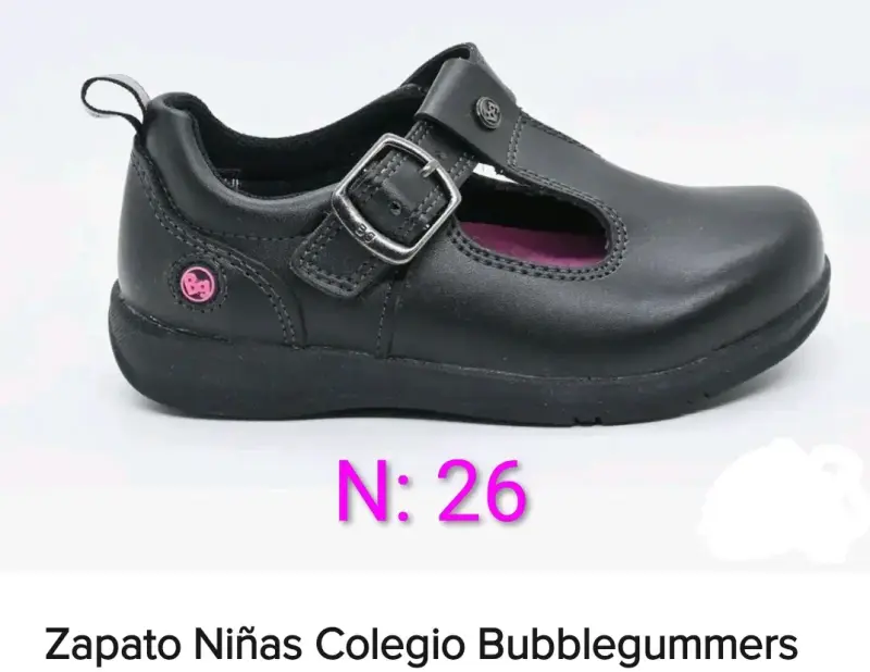 Zapato escolar para niñas Bubblegummers talla 26