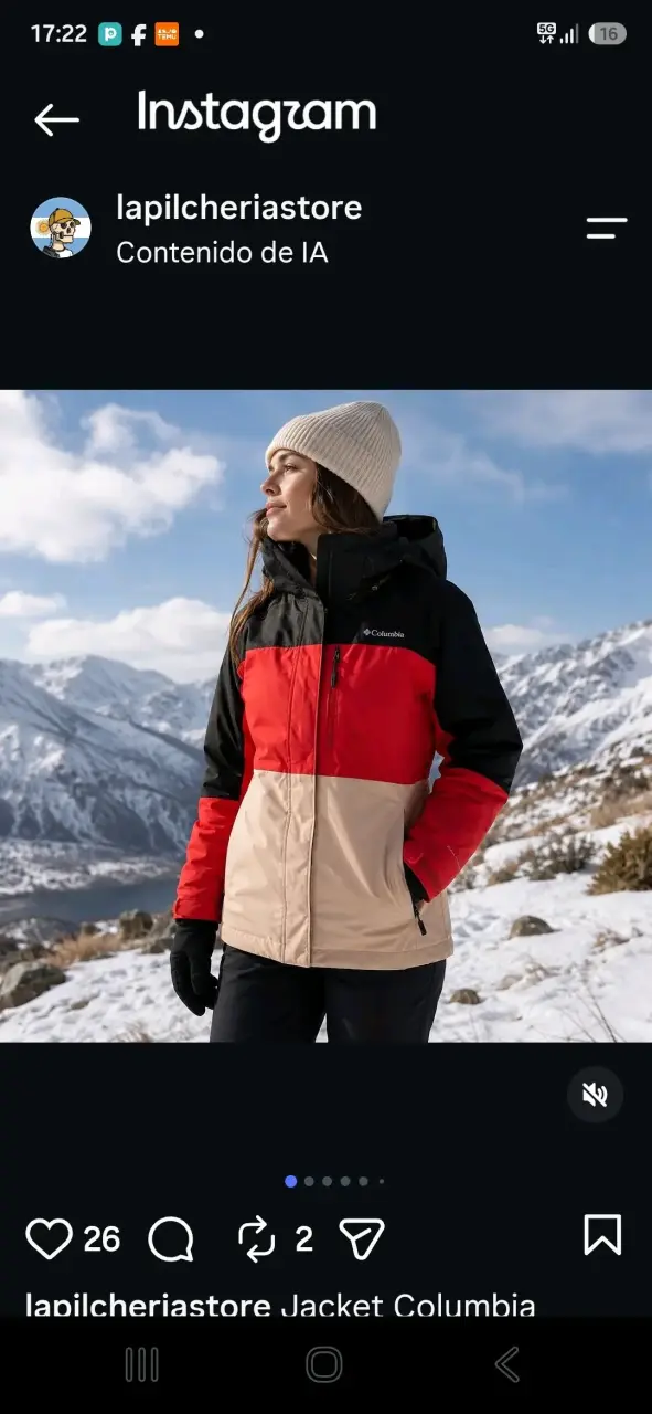 Chaqueta Columbia para mujer en colores rojo y beige