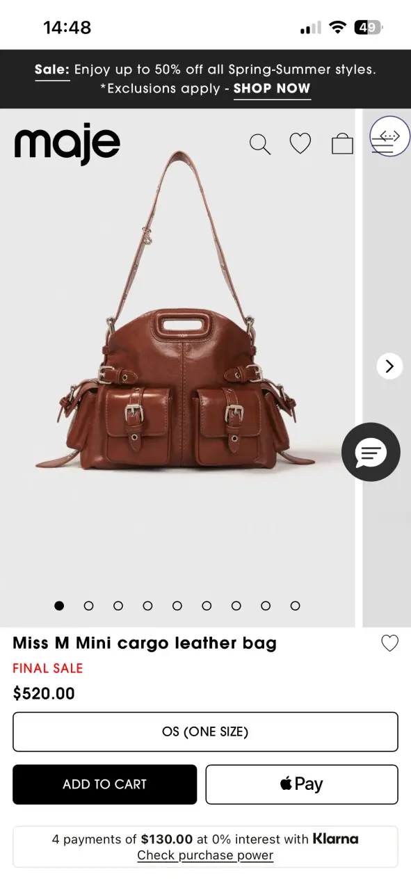 Bolso de cuero marrón con múltiples bolsillos - 3