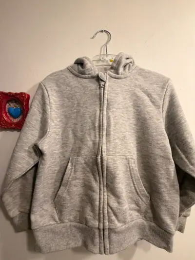 Polerón con capucha gris para niños - miniatura 1