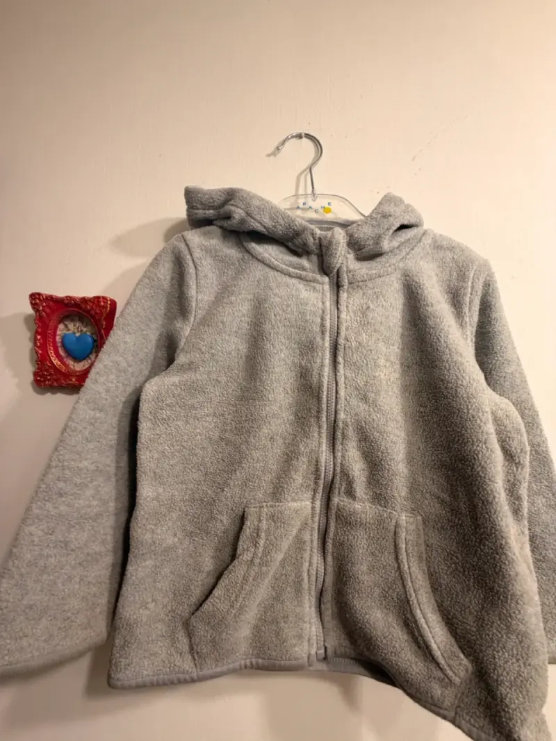 Polerón con capucha gris para niños - 2