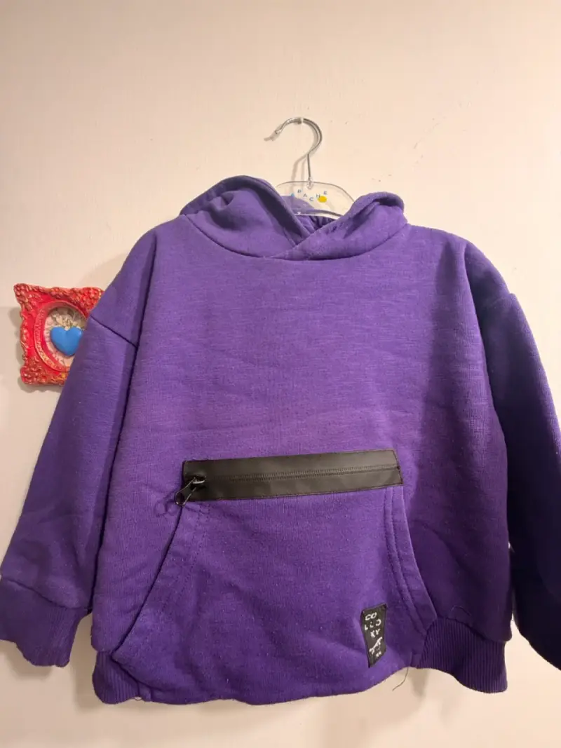 Polerón con capucha gris para niños - 3