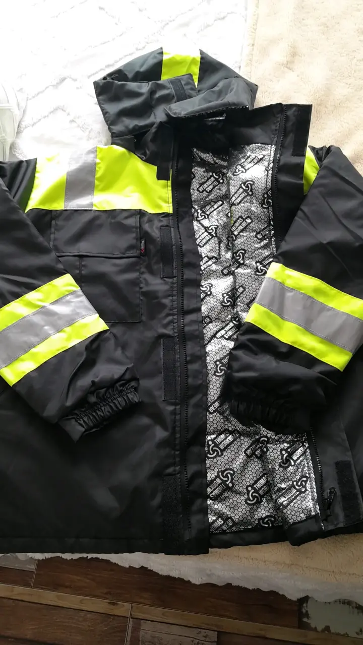 Parka Térmica Hombre Negro Amarillo Flúor talla 44 - 2
