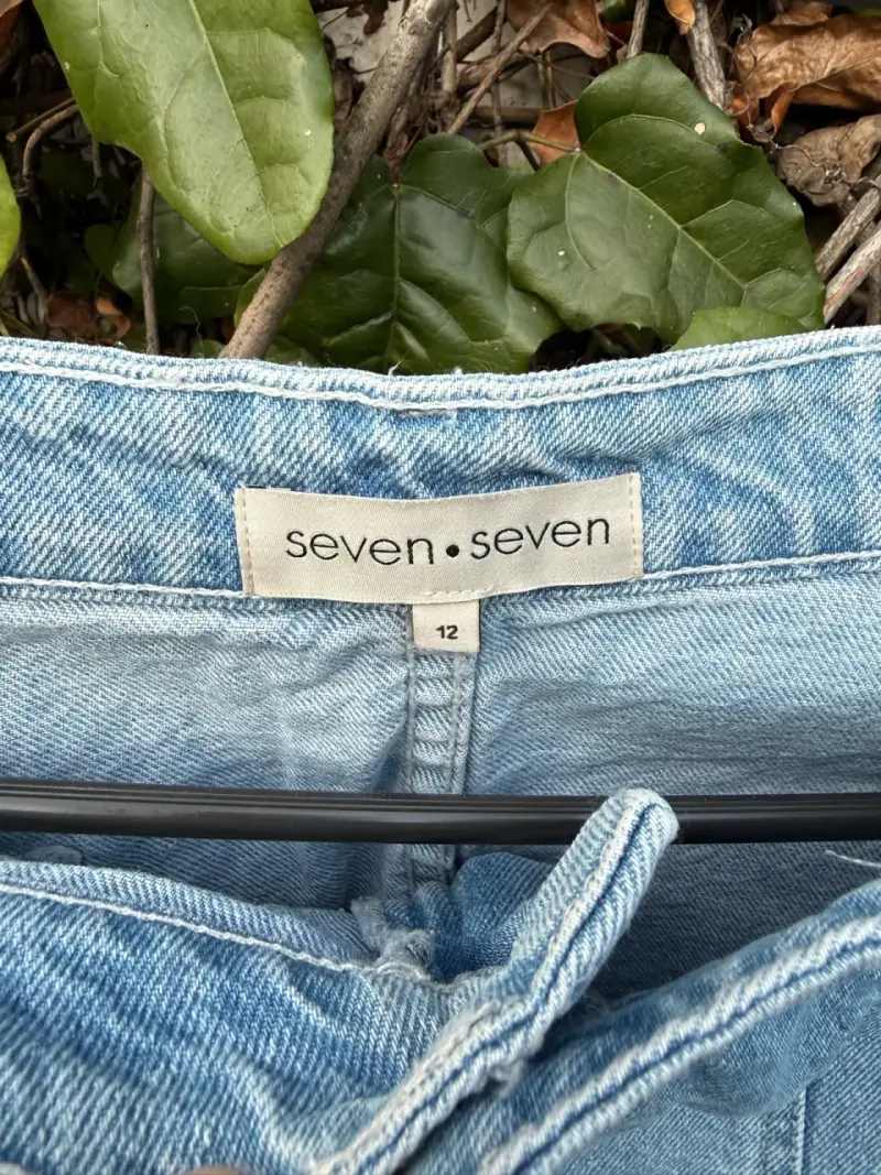 Falda de mezclilla azul Seven Seven talla 12 - 3