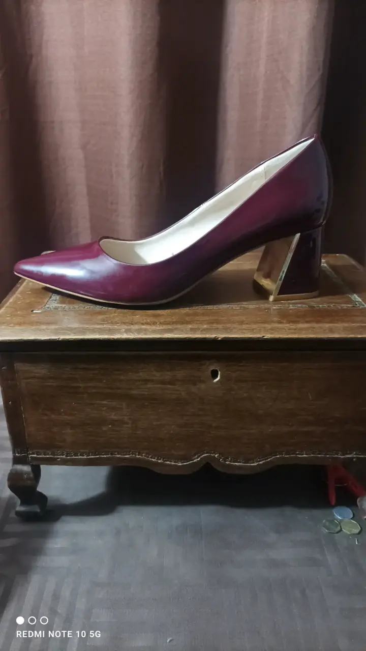Zapatos de Tacón Burdeos Zara Basic - 1