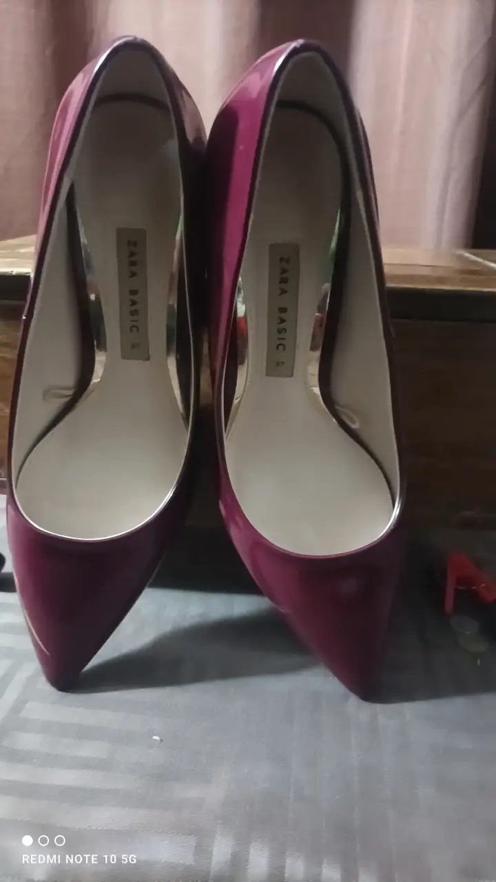 Zapatos de Tacón Burdeos Zara Basic - 2