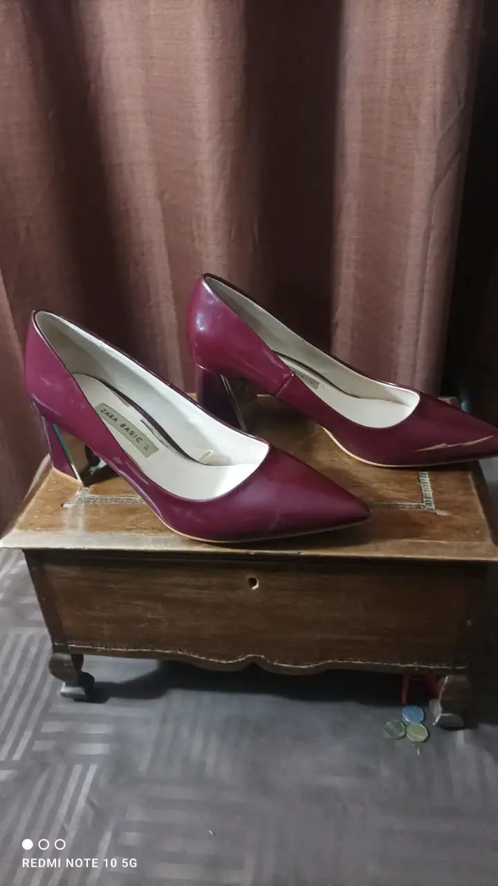 Zapatos de Tacón Burdeos Zara Basic - 3