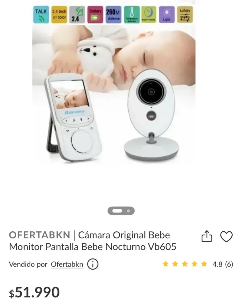 Monitor digital portátil para bebé Bebesit blanco - 2