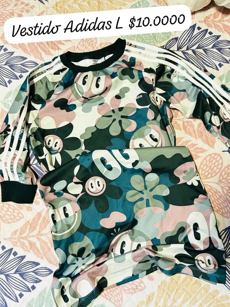 Vestido Adidas estampado floral talla L - 1