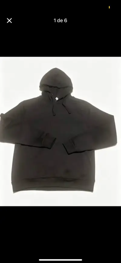 Polerón negro con capucha unisex - miniatura 1