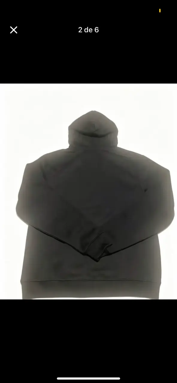 Polerón negro con capucha unisex - 2