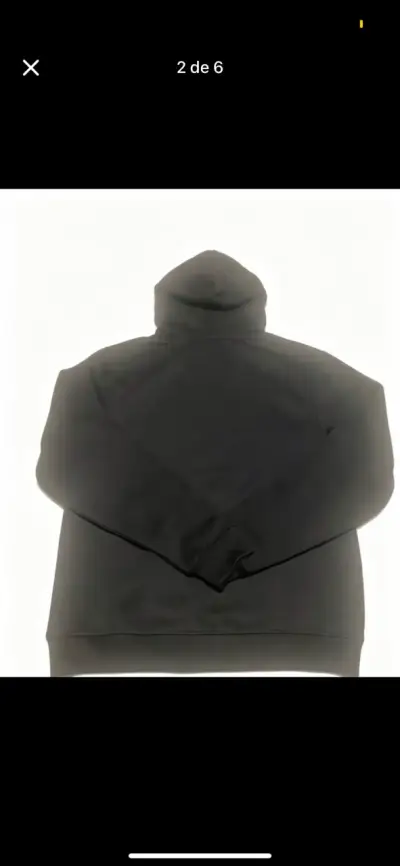 Polerón negro con capucha unisex - miniatura 2
