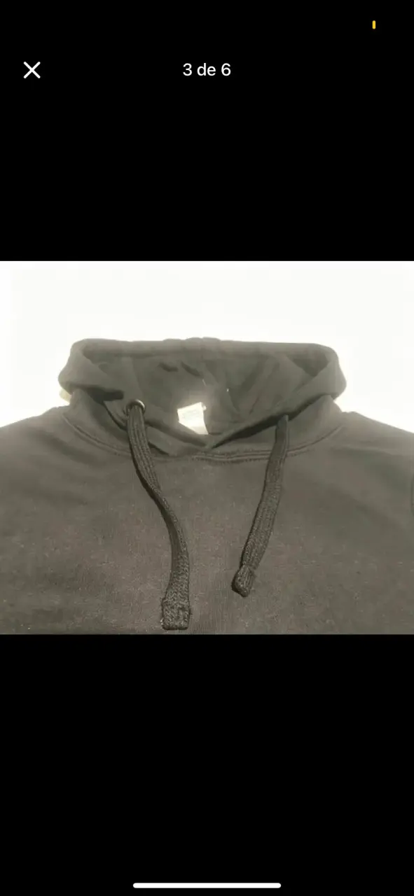 Polerón negro con capucha unisex - 3
