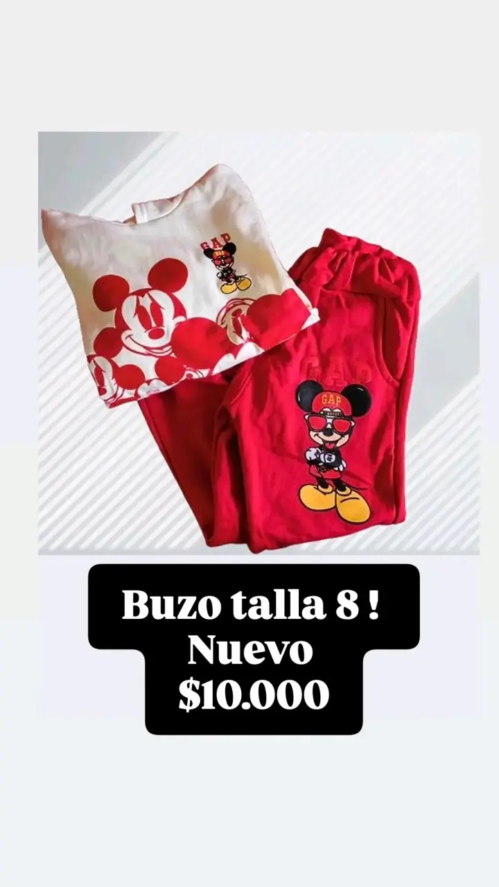 Buzo infantil Mickey Mouse talla 8 nuevo