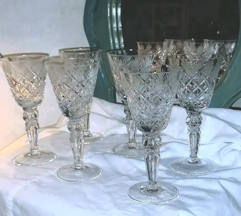 Juego de Copas de Cristal sin plomo Talladas. - 4