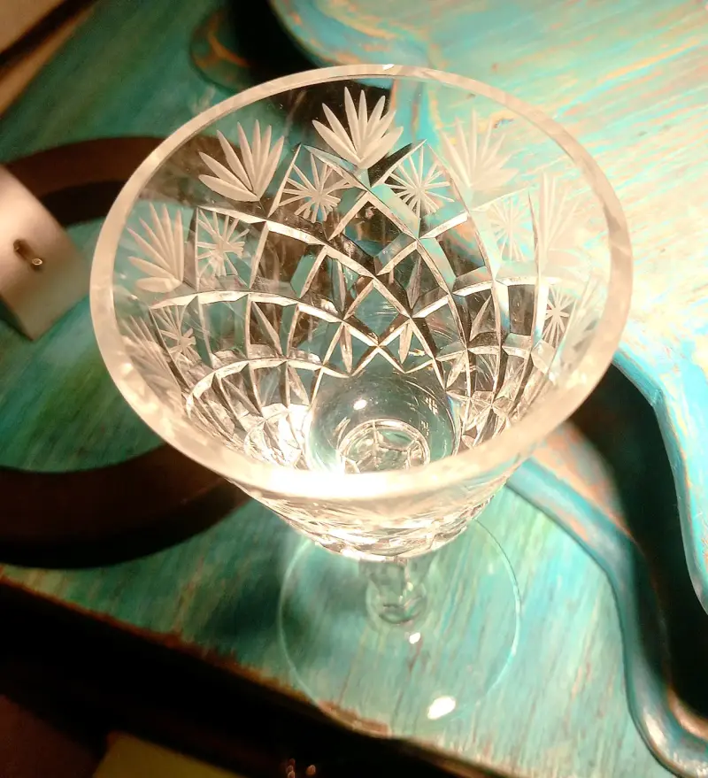 Juego de Copas de Cristal sin plomo Talladas. - 5