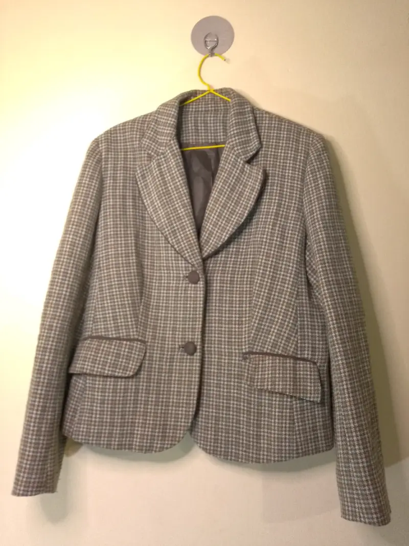 Blazer de lana a cuadros para mujer - 1