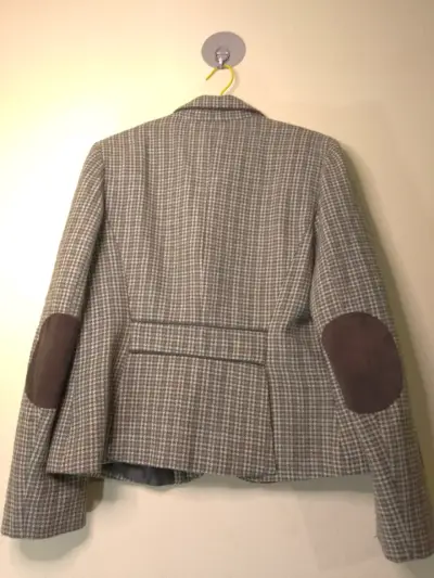 Blazer de lana a cuadros para mujer - miniatura 3