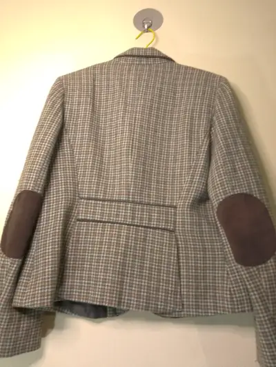 Blazer de lana a cuadros para mujer - miniatura 4