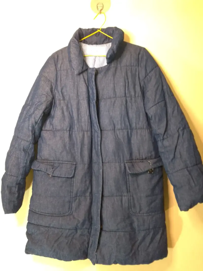 Abrigo acolchado azul para mujer - 1