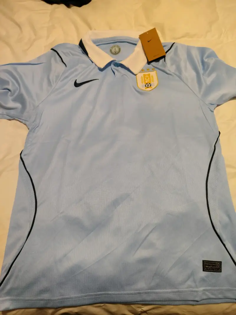 Camiseta de fútbol celeste Nike con escudo
