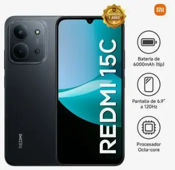 Smartphone Xiaomi Redmi 15C con batería de 6000mAh