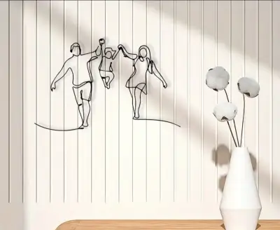 Decoración de pared en fierro diseño familiar - miniatura 1